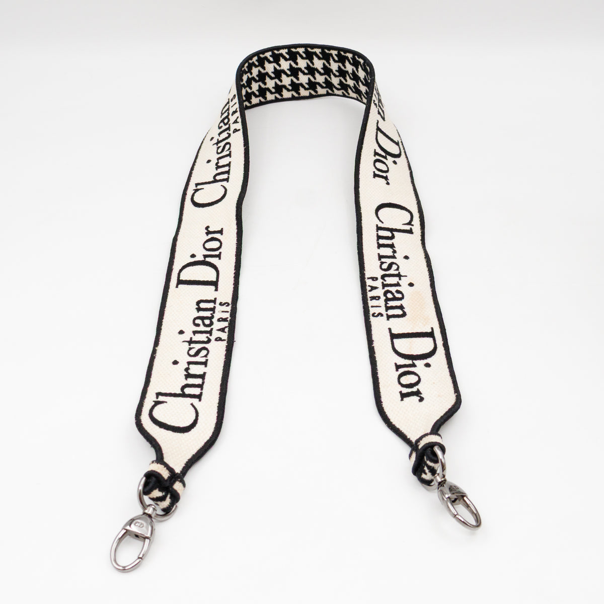 Lady D-Lite Embroidered Houndstooth Black White Canvas