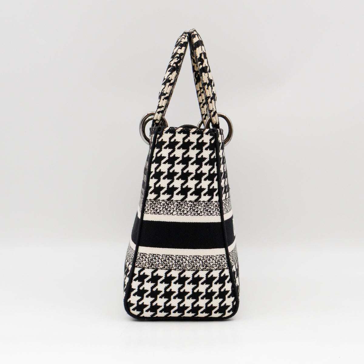 Lady D-Lite Embroidered Houndstooth Black White Canvas