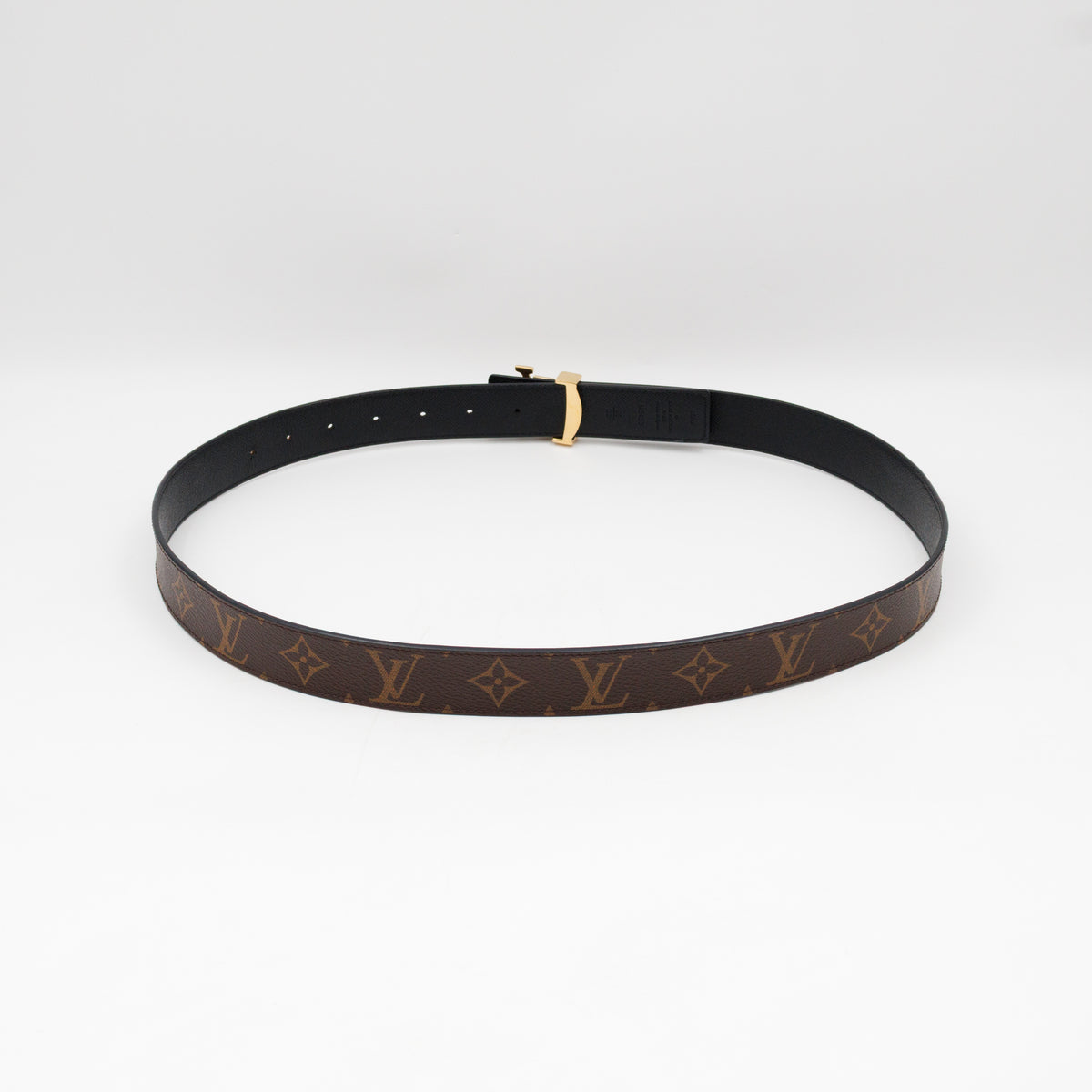 Initials Reversible Belt Monogram Black 95 cm