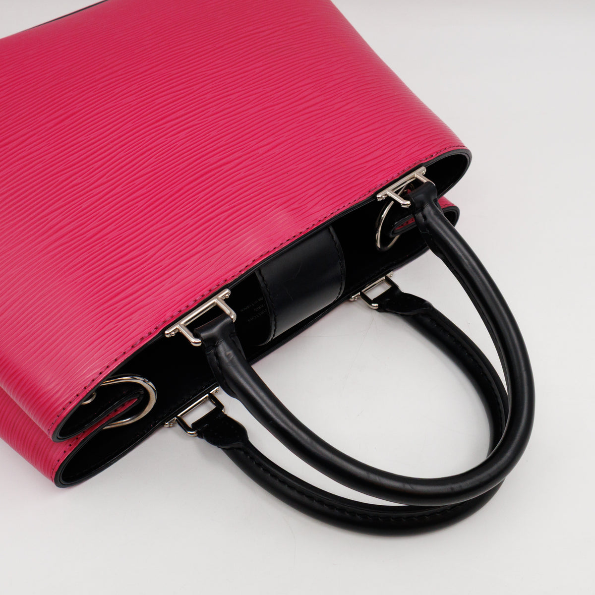 Kleber PM Hot Pink & Black Epi Leather