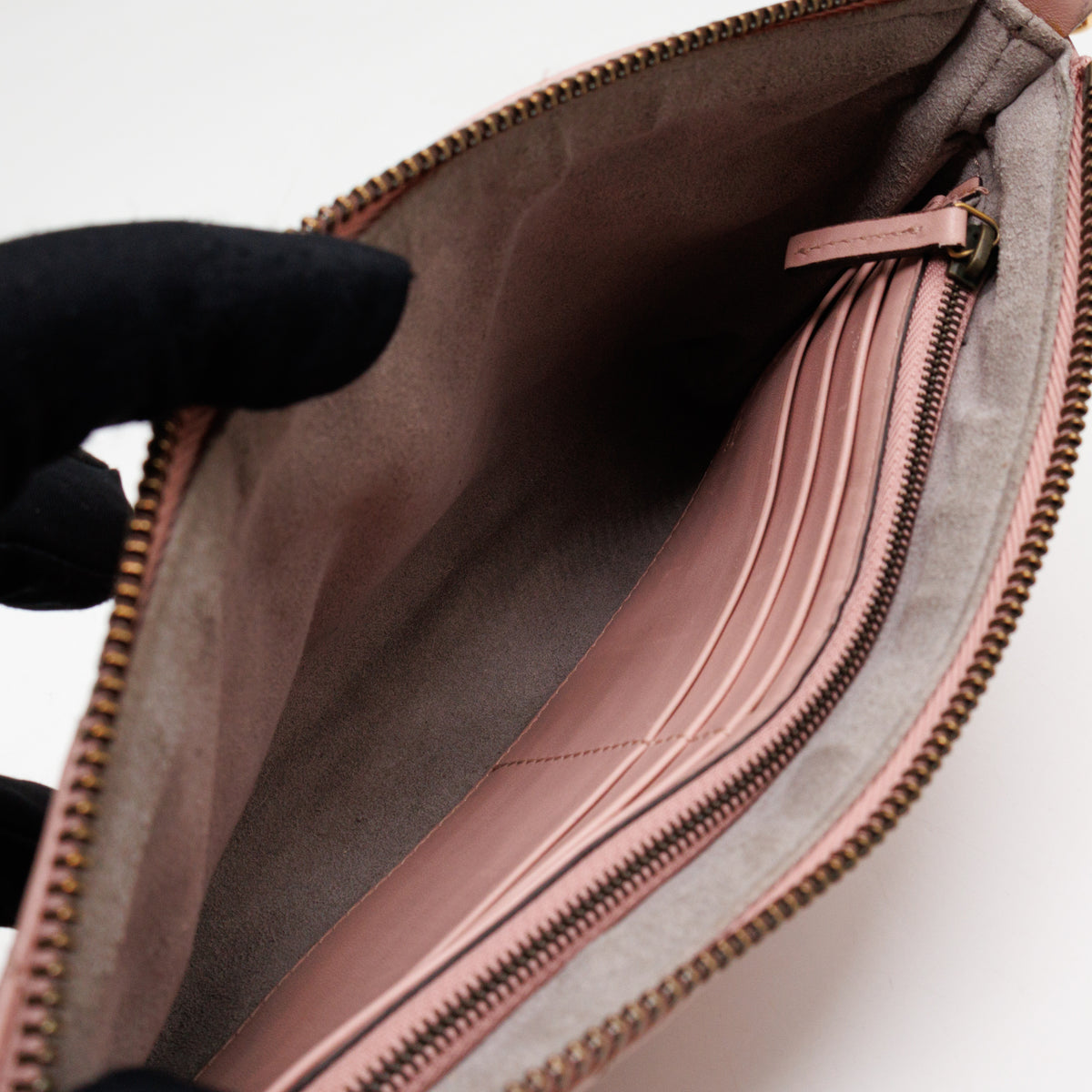 GG Marmont Chain Wallet Pink Leather