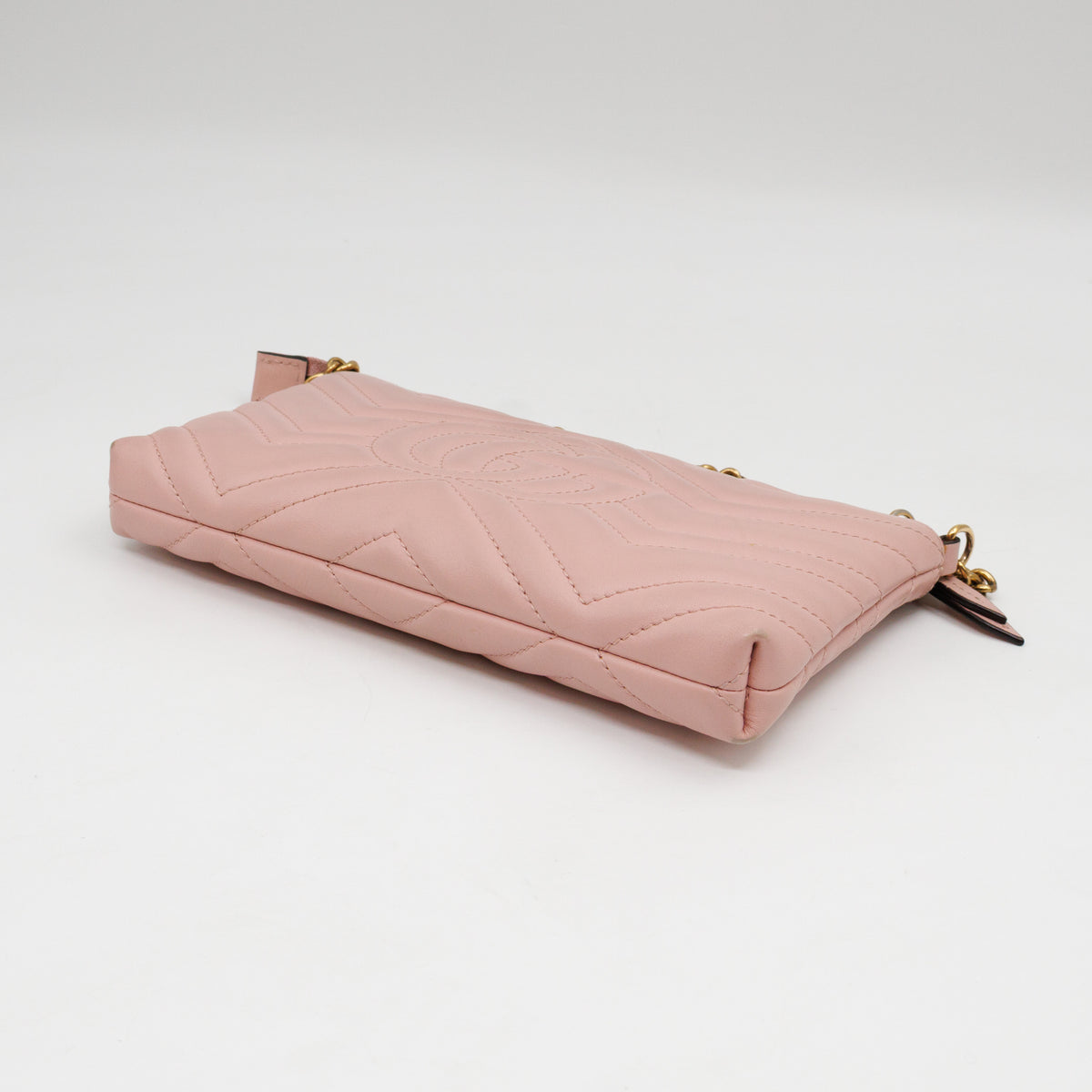 GG Marmont Chain Wallet Pink Leather