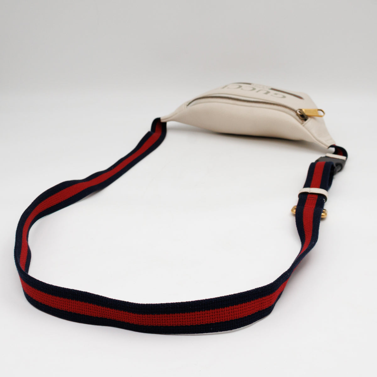 Web Logo Belt Bag White Leather