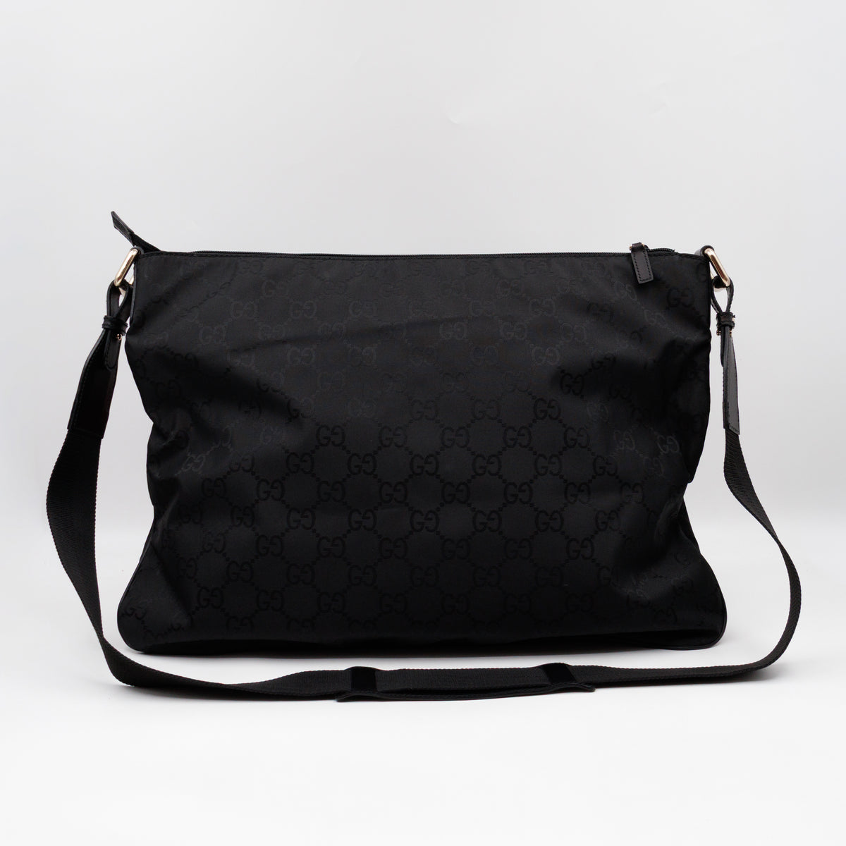 Large GG Canvas Messenger Bag Black