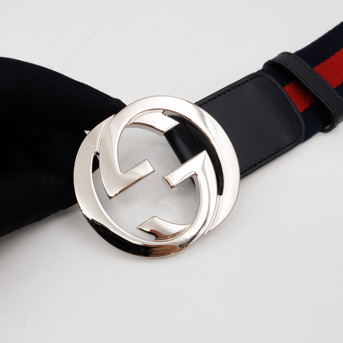 Interlocking G Buckle Fabric Belt 90 cm
