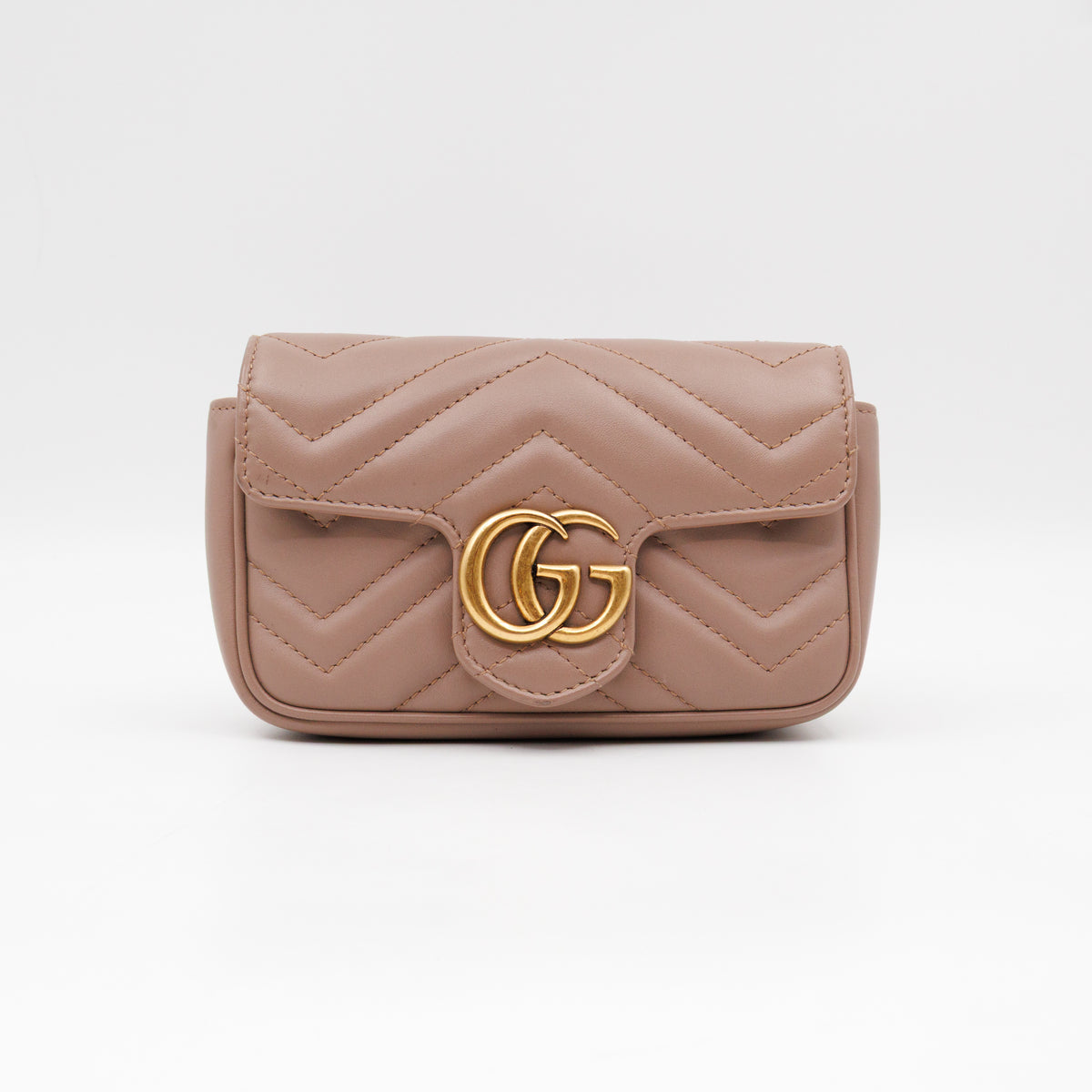 GG Marmont Super Mini Flap Bag Dusty Pink Leather
