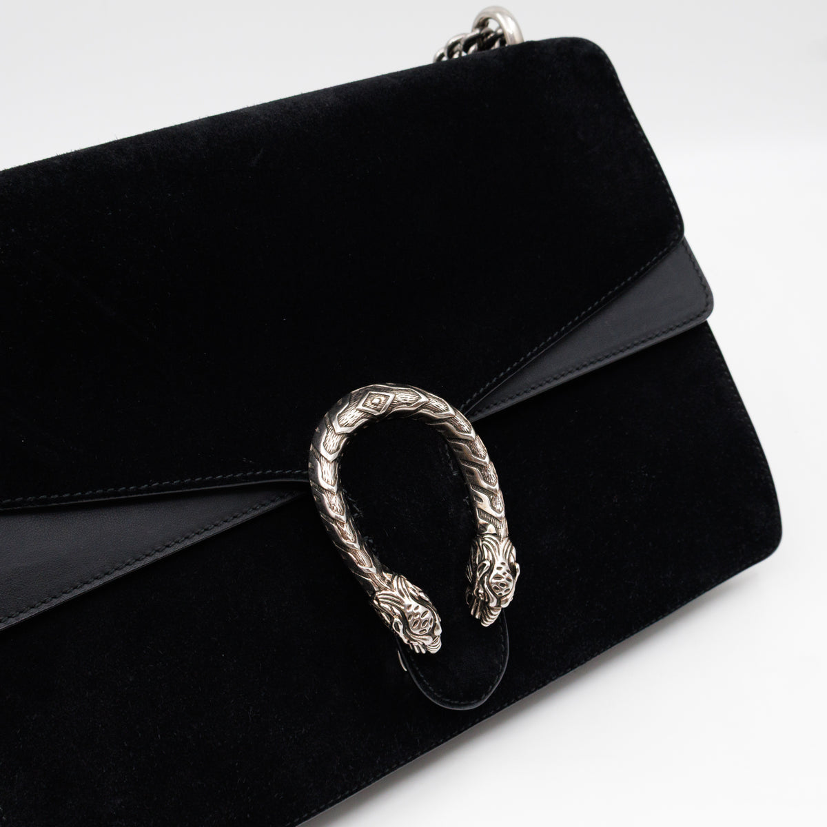 Dionysus Medium Black Suede Leather