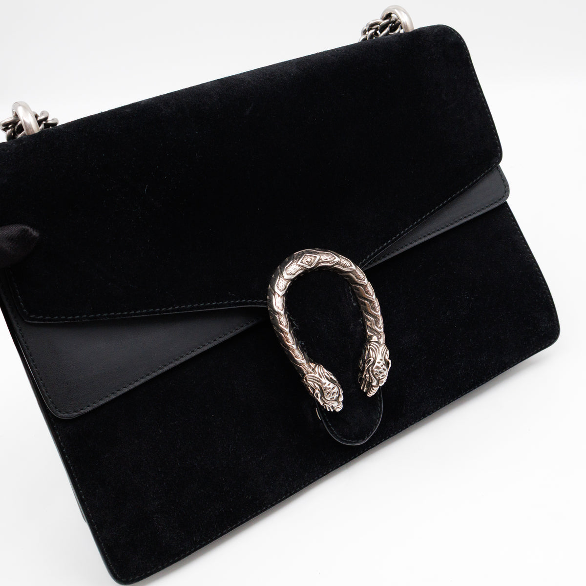 Dionysus Medium Black Suede Leather