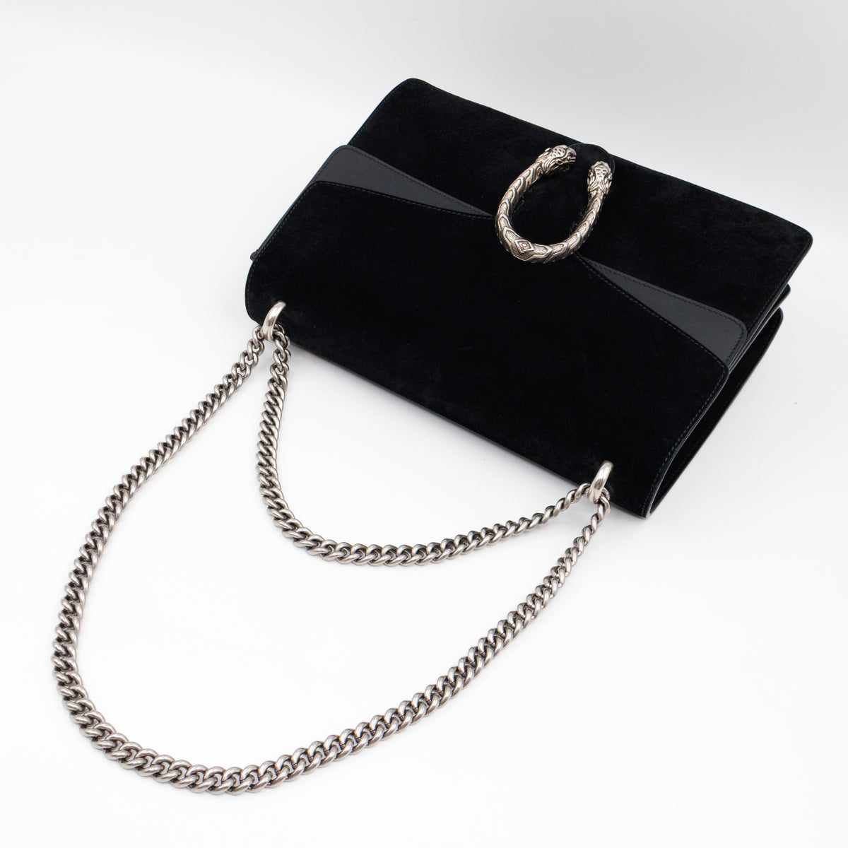 Dionysus Medium Black Suede Leather