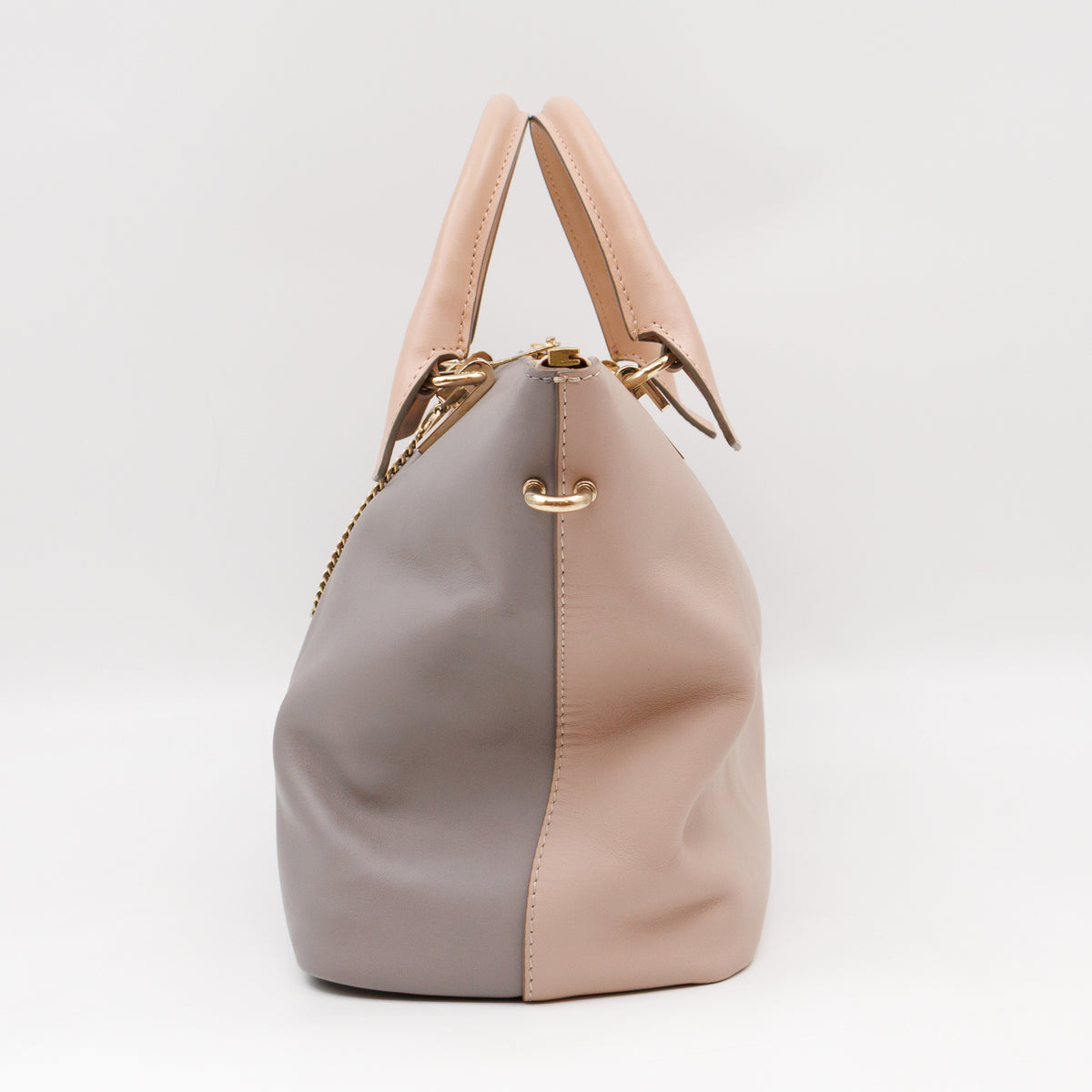 Baylee Medium Two-tone Leather Beige & Grey