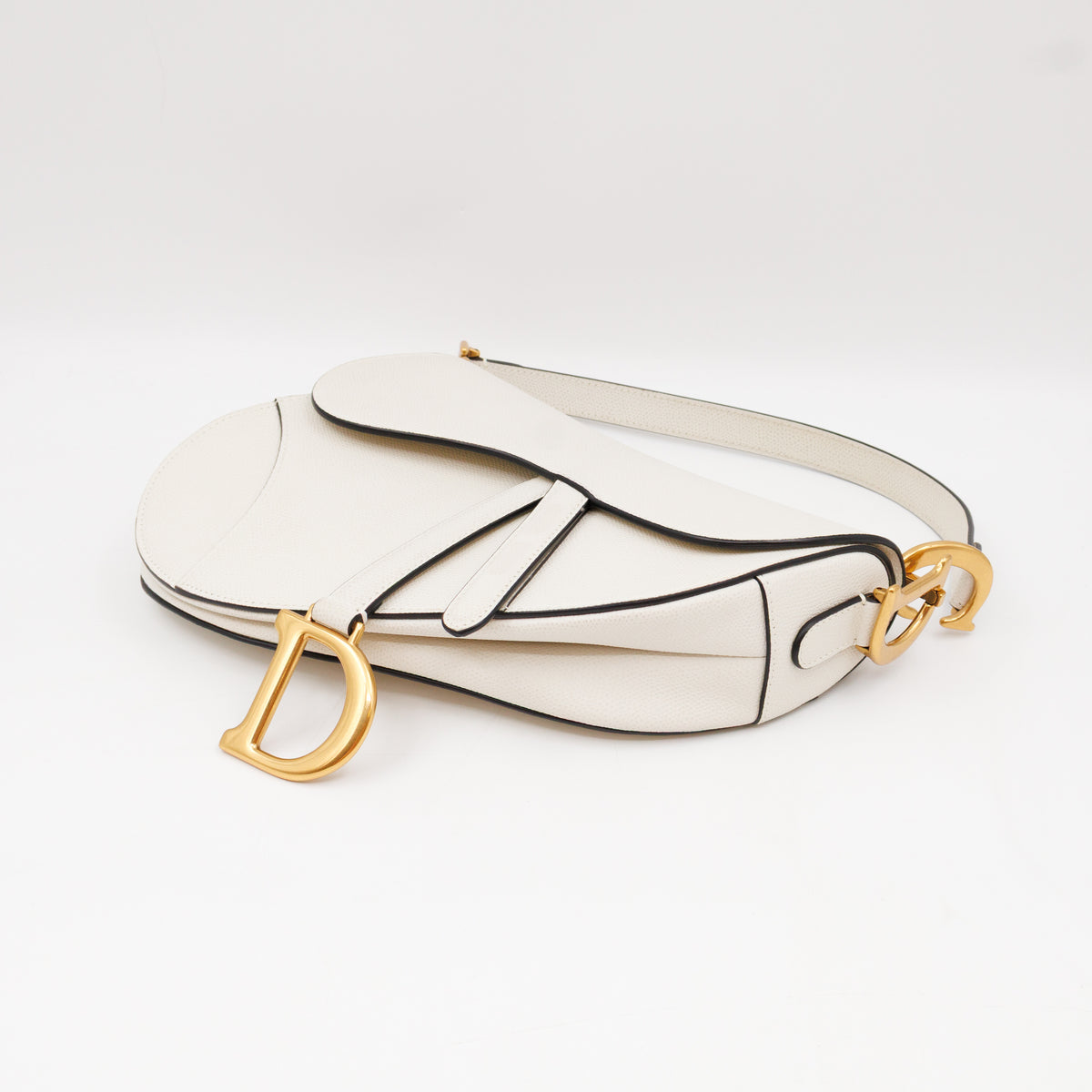Saddle Bag Medium White Leather