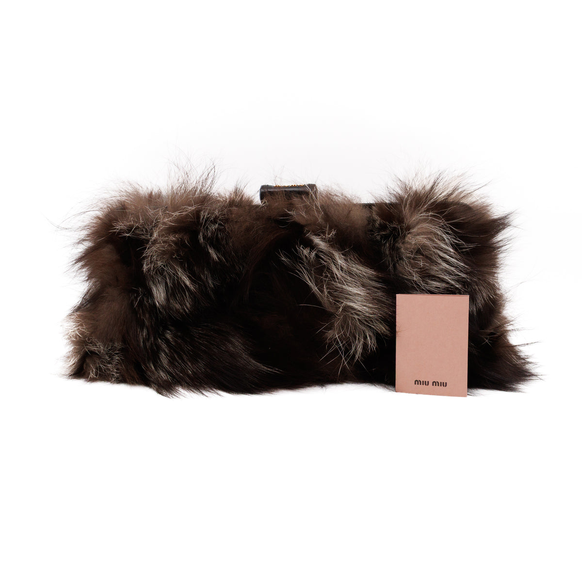Frame Clutch Natural Fox Fur