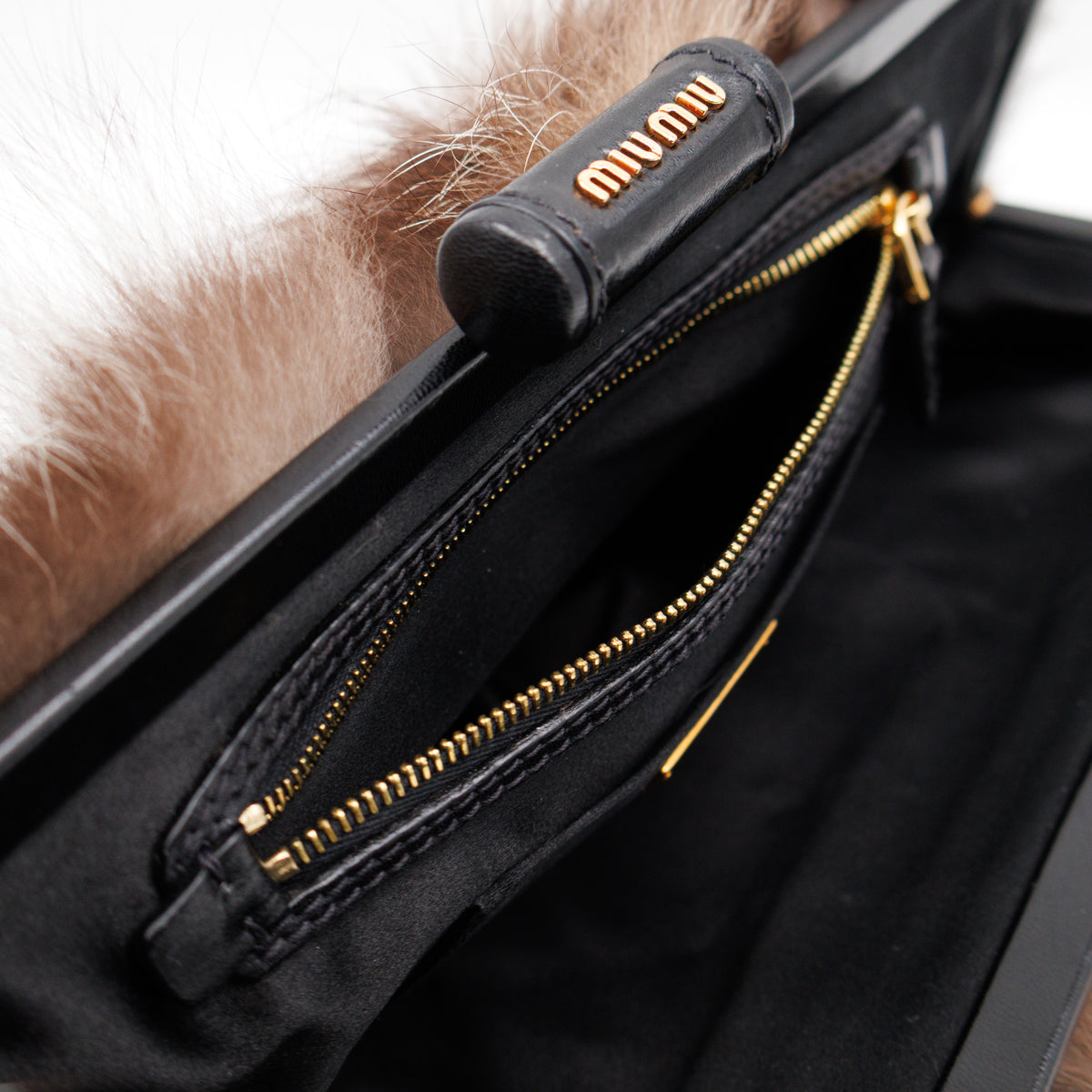 Frame Clutch Natural Fox Fur