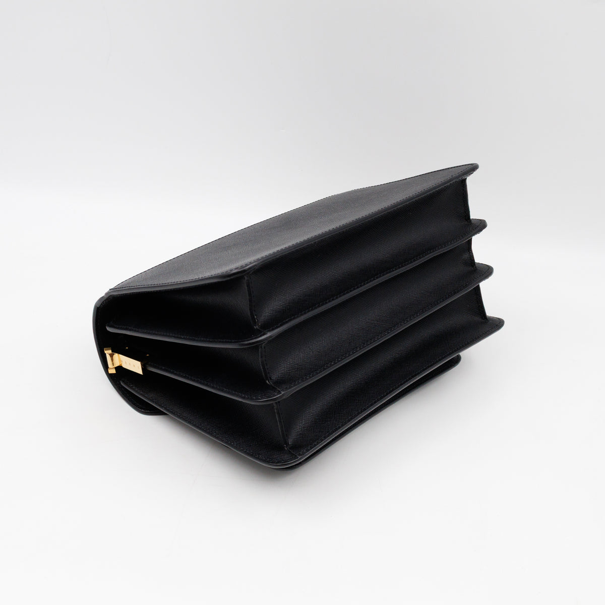 Trunk Bag Medium Black & White Leather