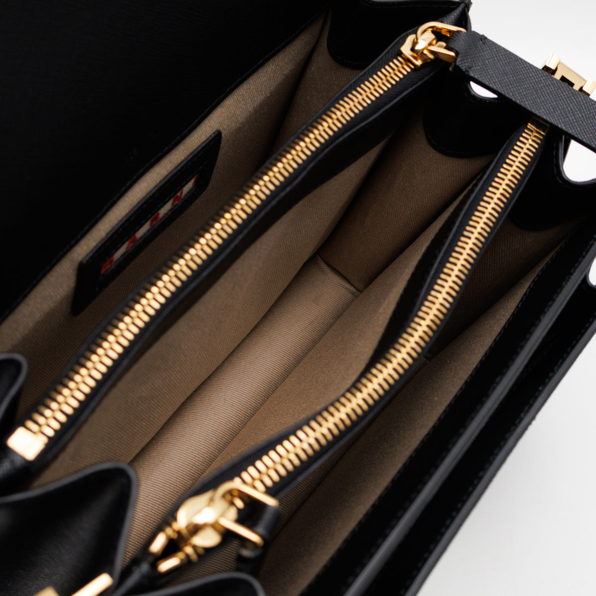 Trunk Bag Medium Black & White Leather