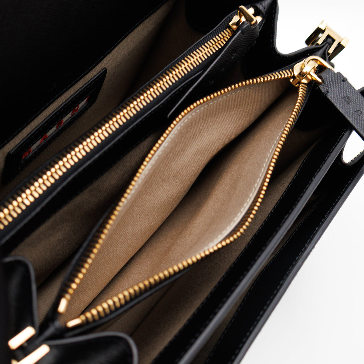 Trunk Bag Medium Black & White Leather
