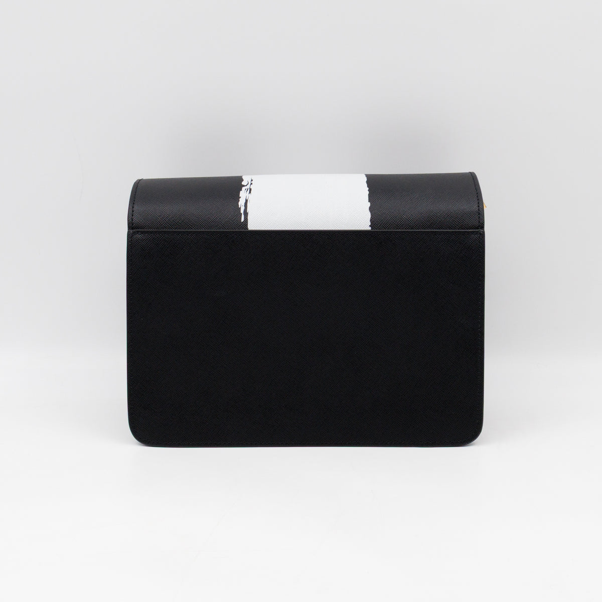 Trunk Bag Medium Black & White Leather