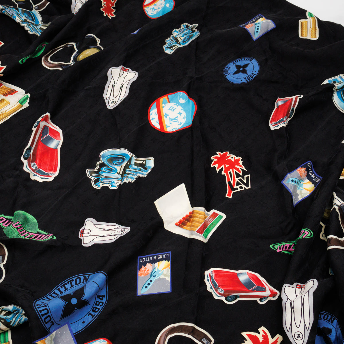 Jean World Tour Silk Scarf 120 cm Black