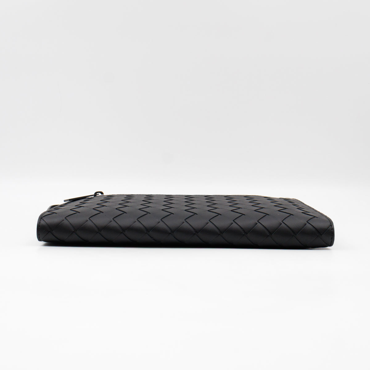 Intrecciato Document Case with Wristlet Small Black Leather