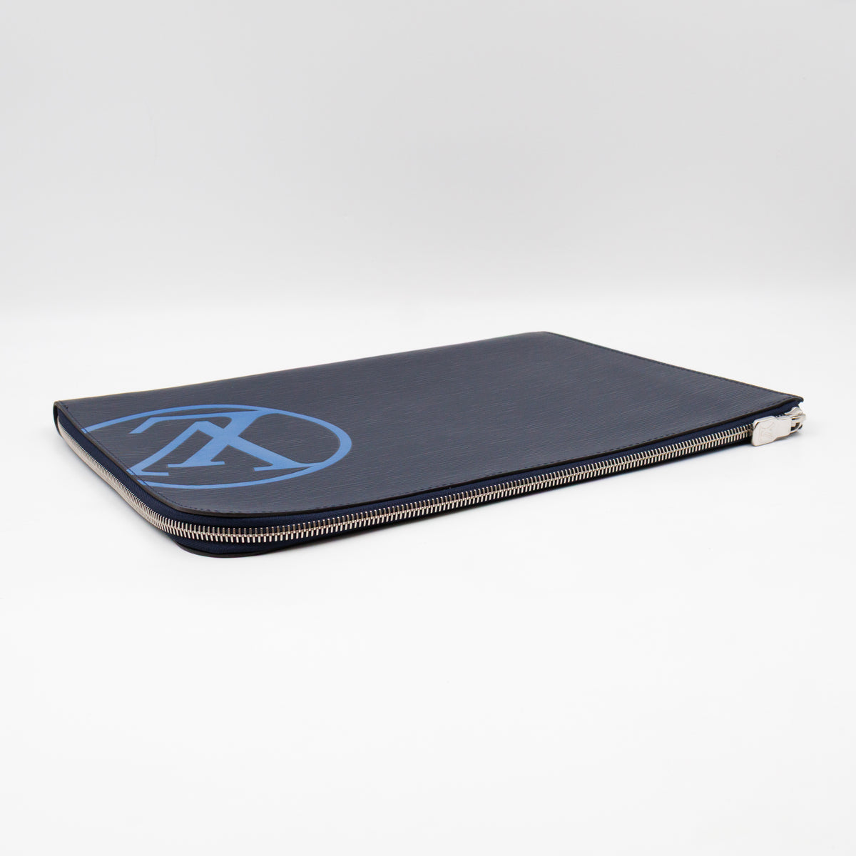 Pochette Jour GM Initials Circle Dark Blue Epi Leather