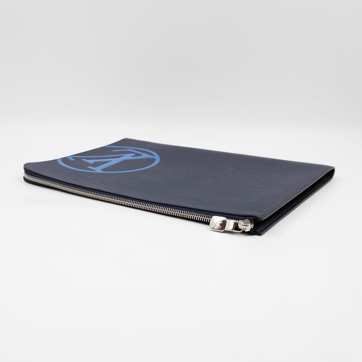 Pochette Jour GM Initials Circle Dark Blue Epi Leather