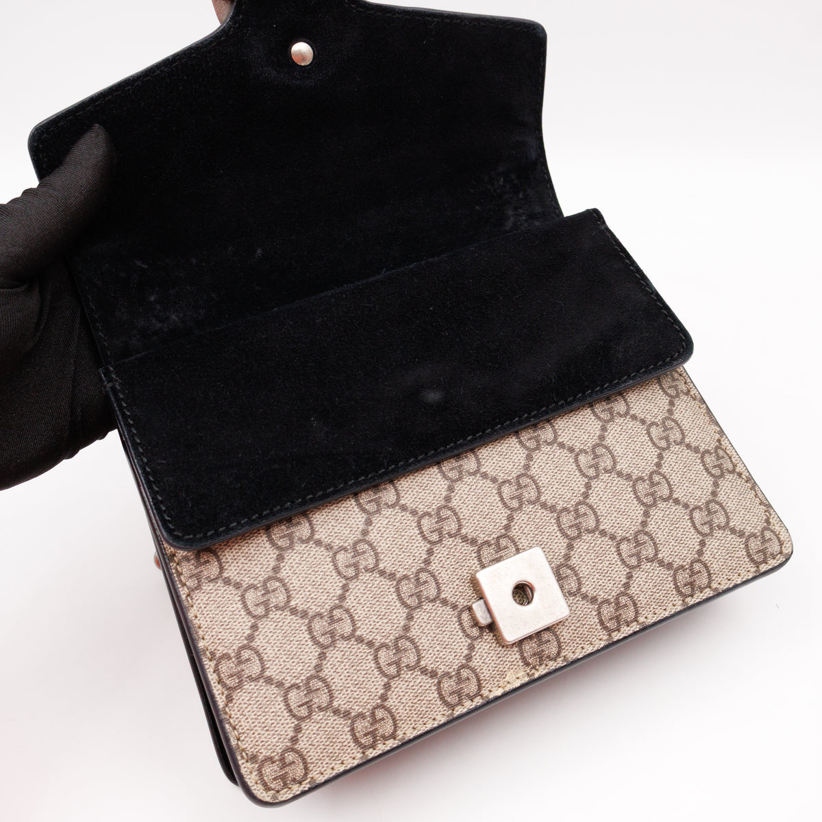 Dionysus Mini GG Supreme Black Suede
