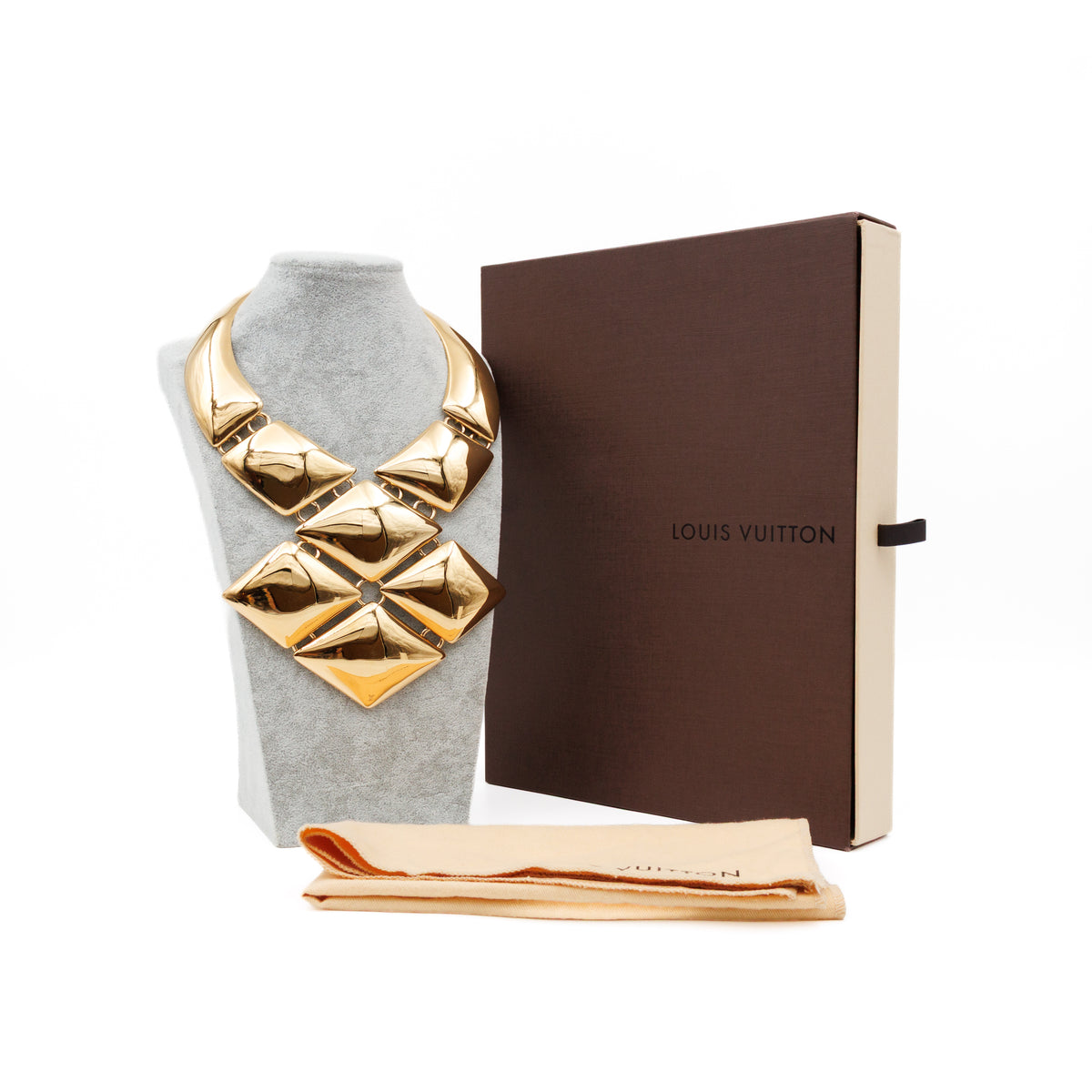 Malletage Crew Statement Collar Necklace Gold