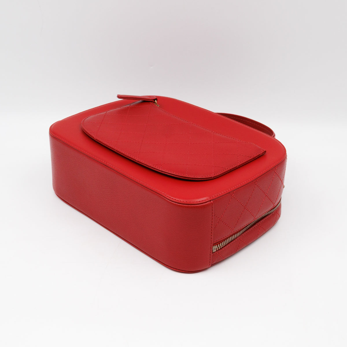 Coco Curve Vanity Case Bag Red Leather