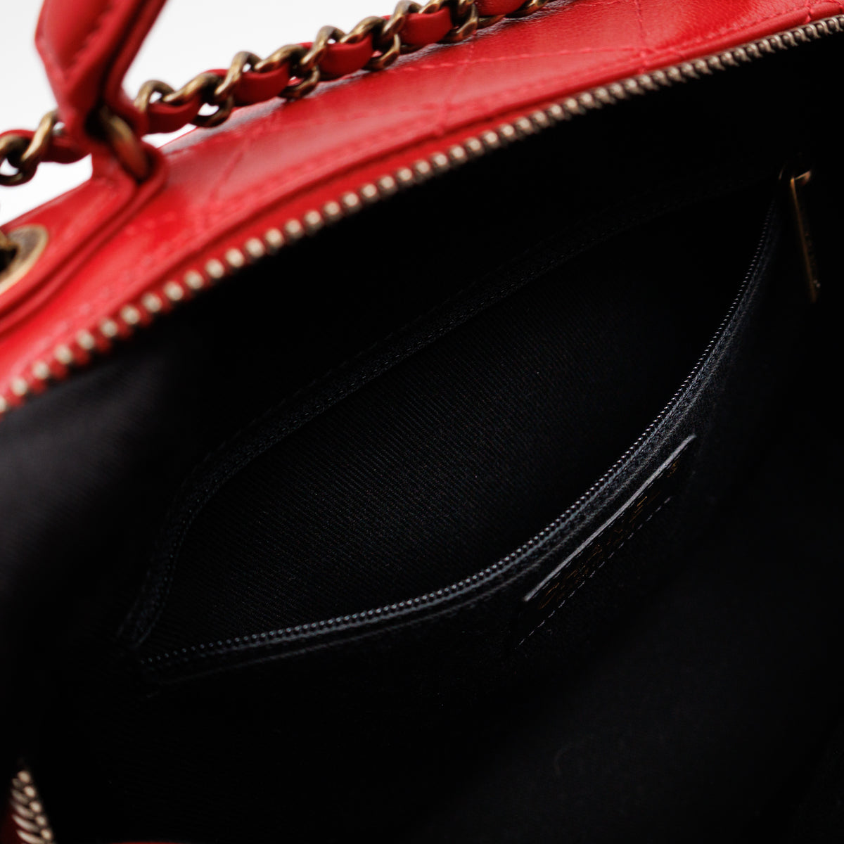 Coco Curve Vanity Case Bag Red Leather