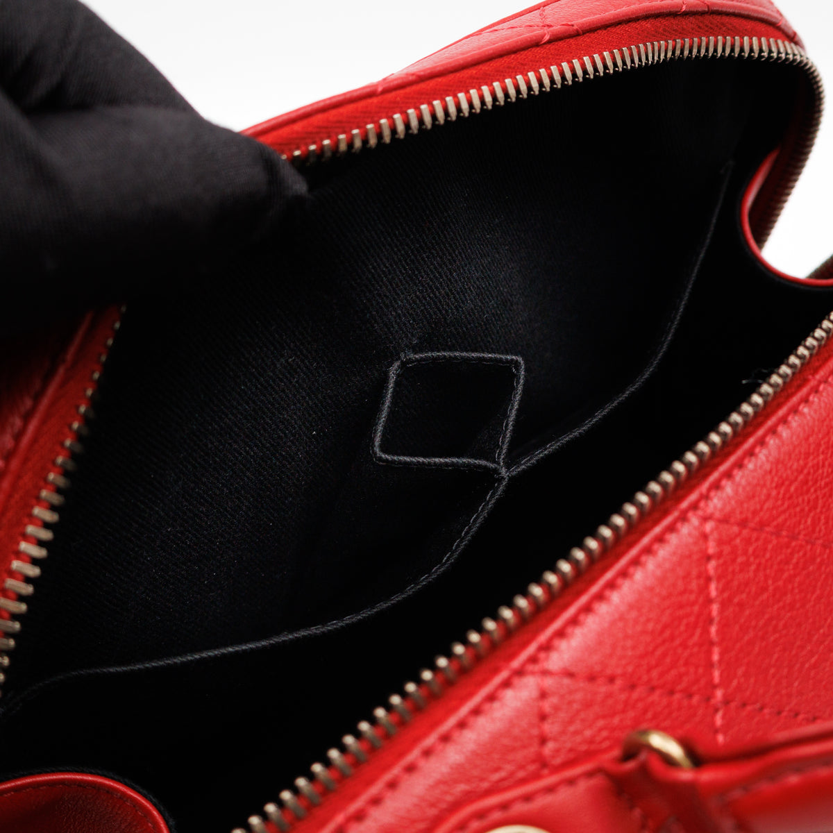 Coco Curve Vanity Case Bag Red Leather