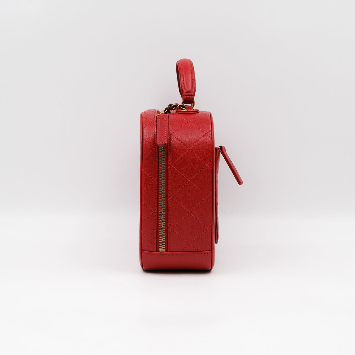 Coco Curve Vanity Case Bag Red Leather