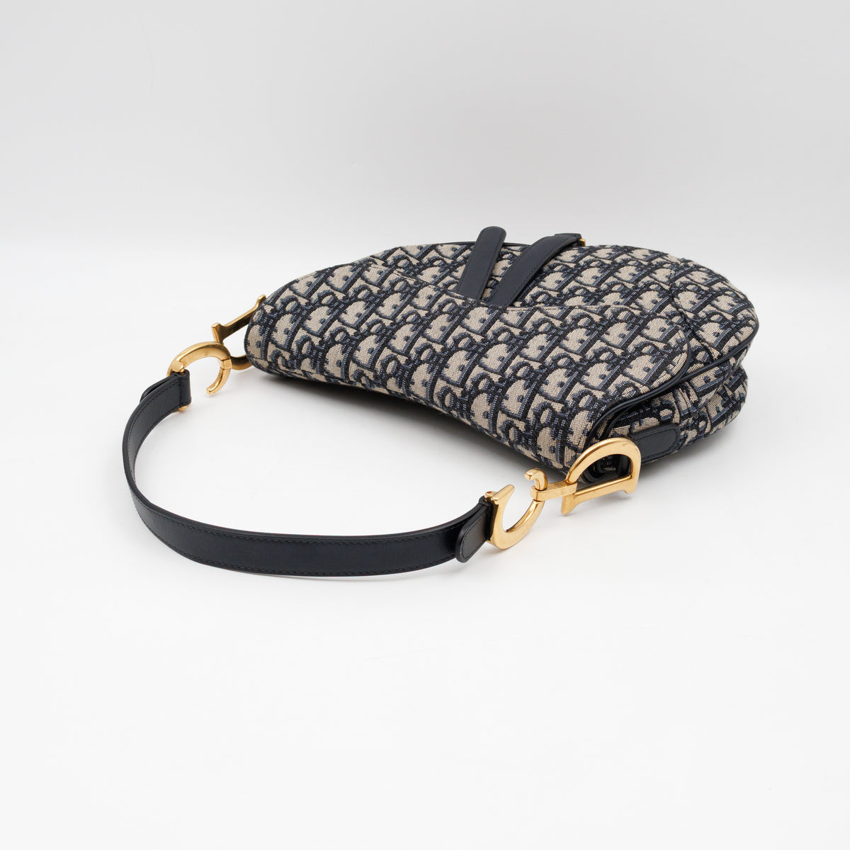 Saddle Bag Medium Blue Dior Oblique Jacquard