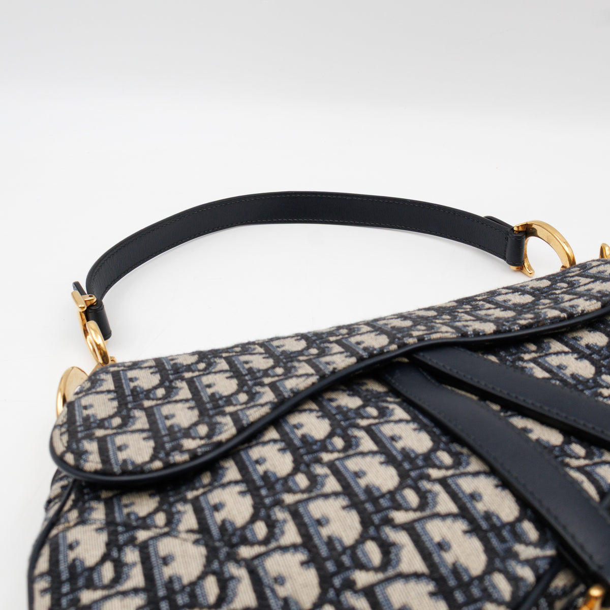 Saddle Bag Medium Blue Dior Oblique Jacquard