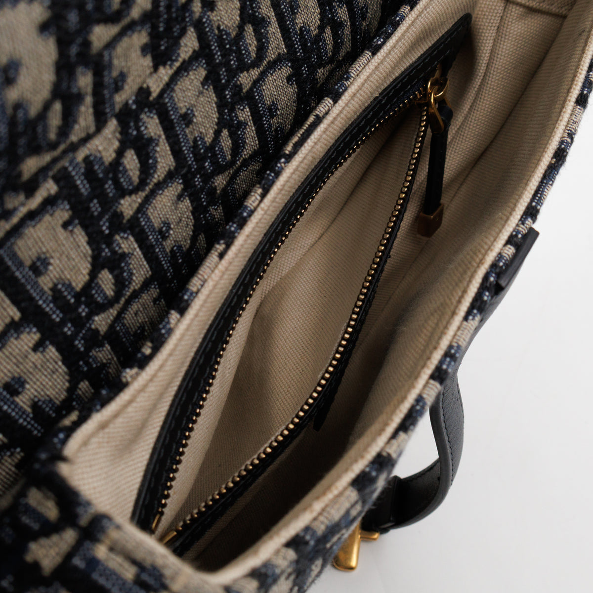 Saddle Bag Medium Blue Dior Oblique Jacquard