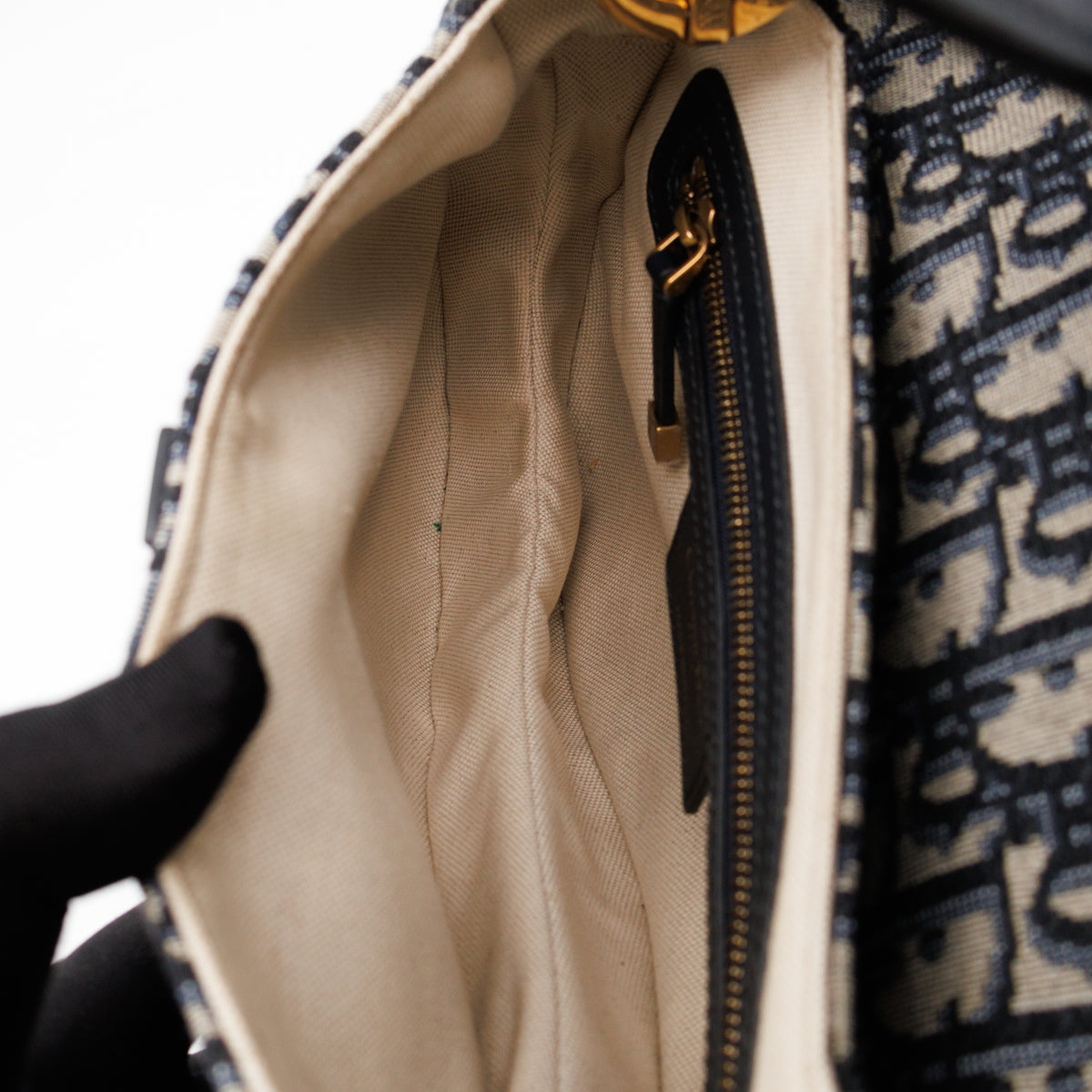 Saddle Bag Medium Blue Dior Oblique Jacquard