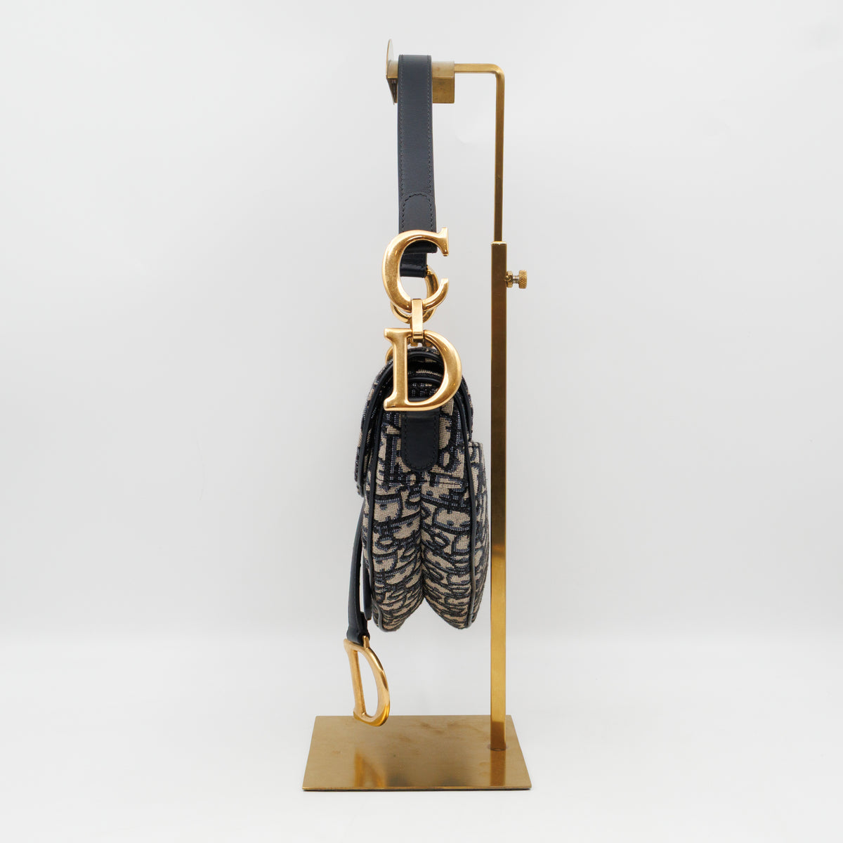 Saddle Bag Medium Blue Dior Oblique Jacquard