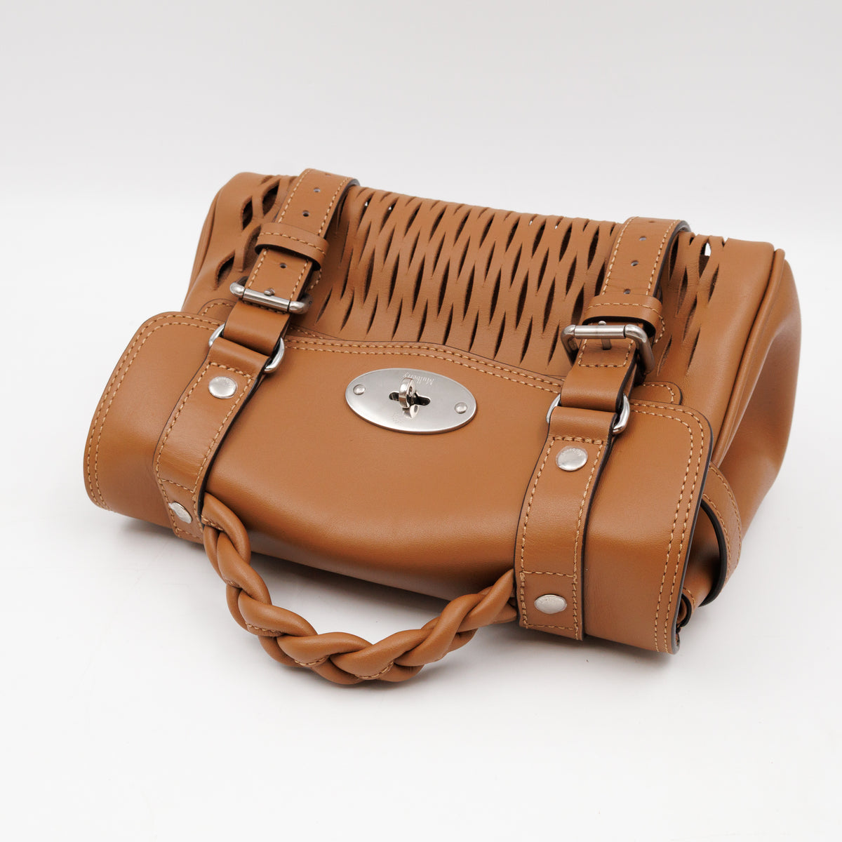 Mini Alexa Teak Mesh Smooth Calfskin Leather