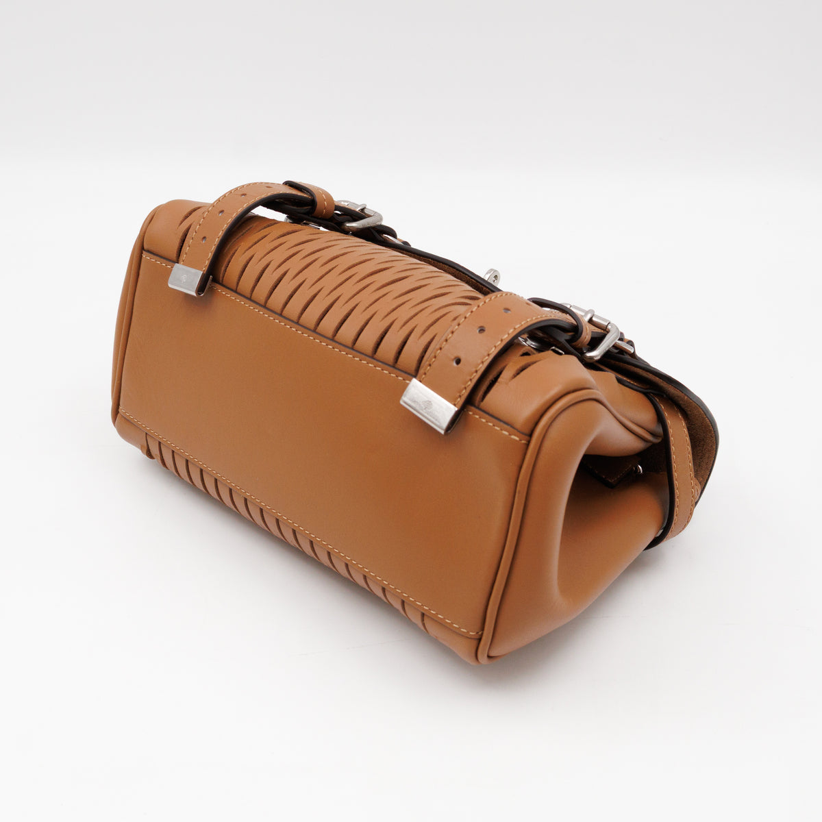 Mini Alexa Teak Mesh Smooth Calfskin Leather