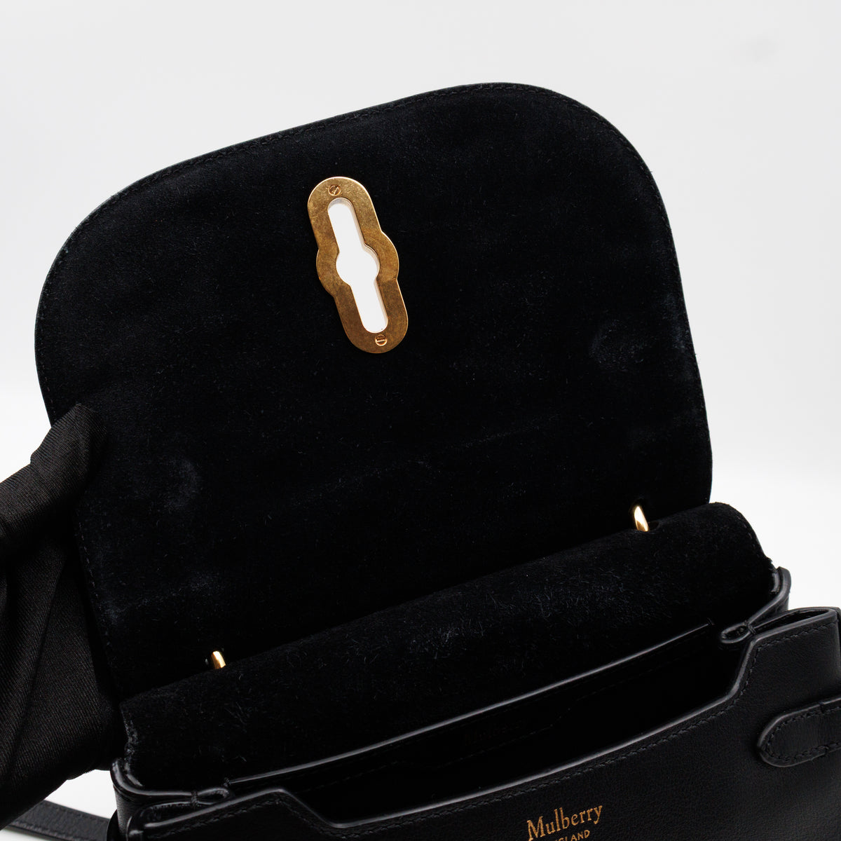 Amberley Small Pearl Satchel Black Leather