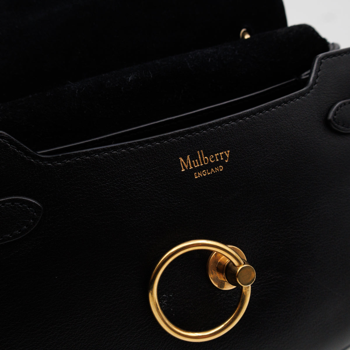 Amberley Small Pearl Satchel Black Leather