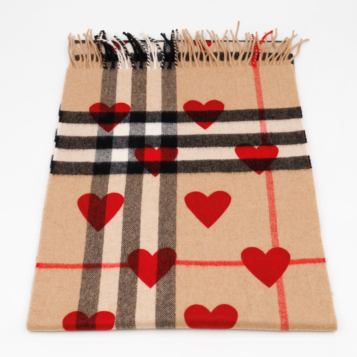 Cashmere Reversible Scarf Nova Check Heart Print