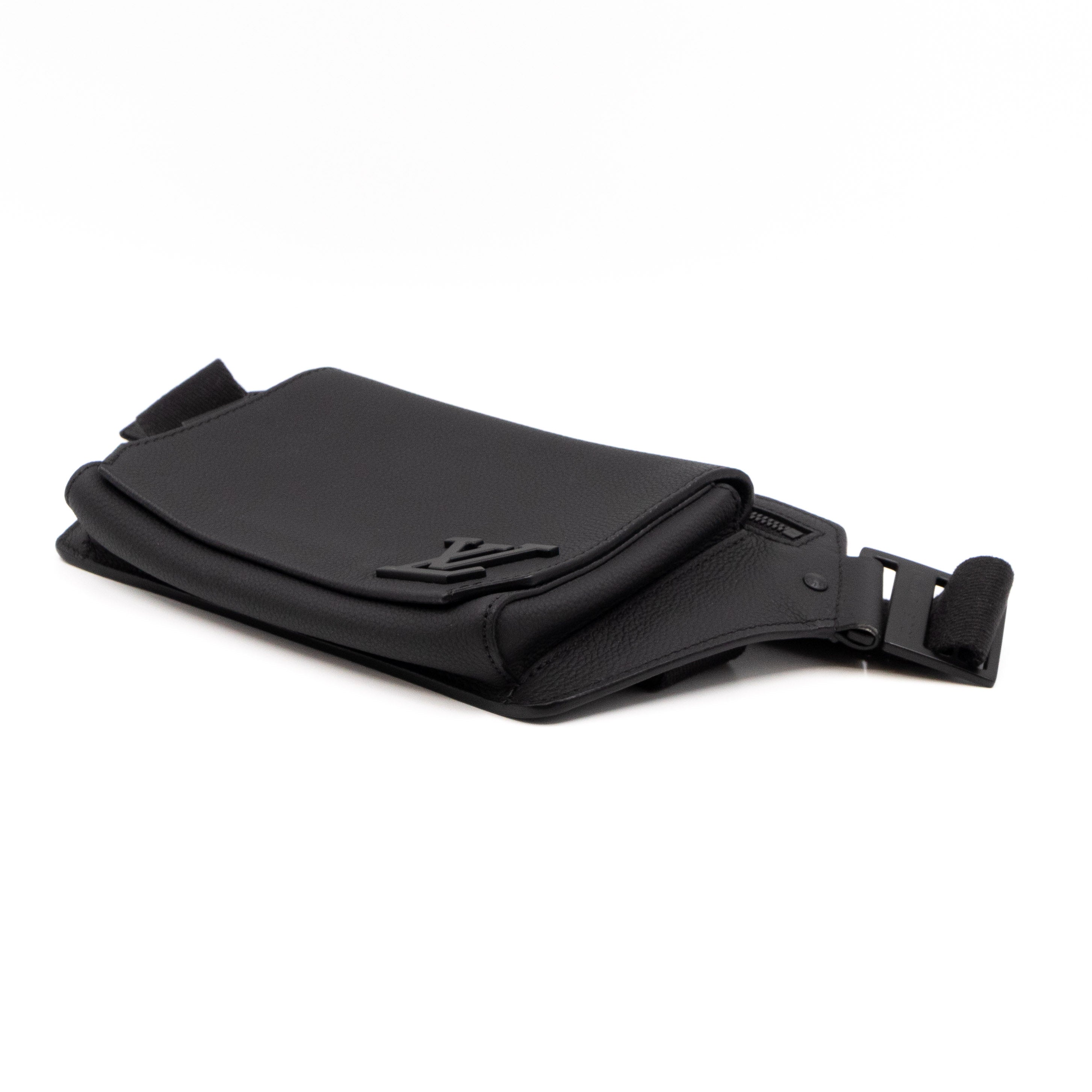 LV Aerogram Takeoff Sling Bag Black Leather