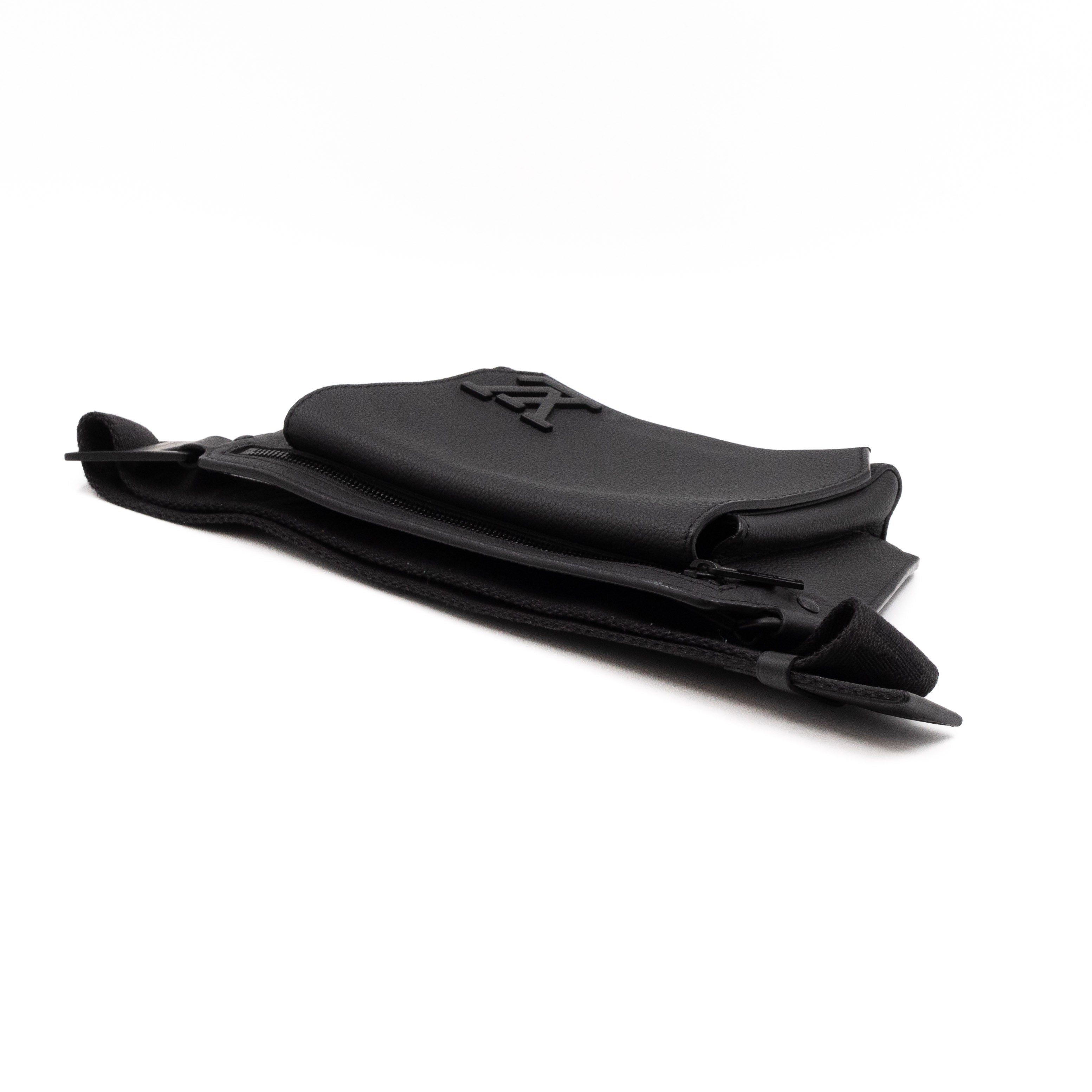 LV Aerogram Takeoff Sling Bag Black Leather