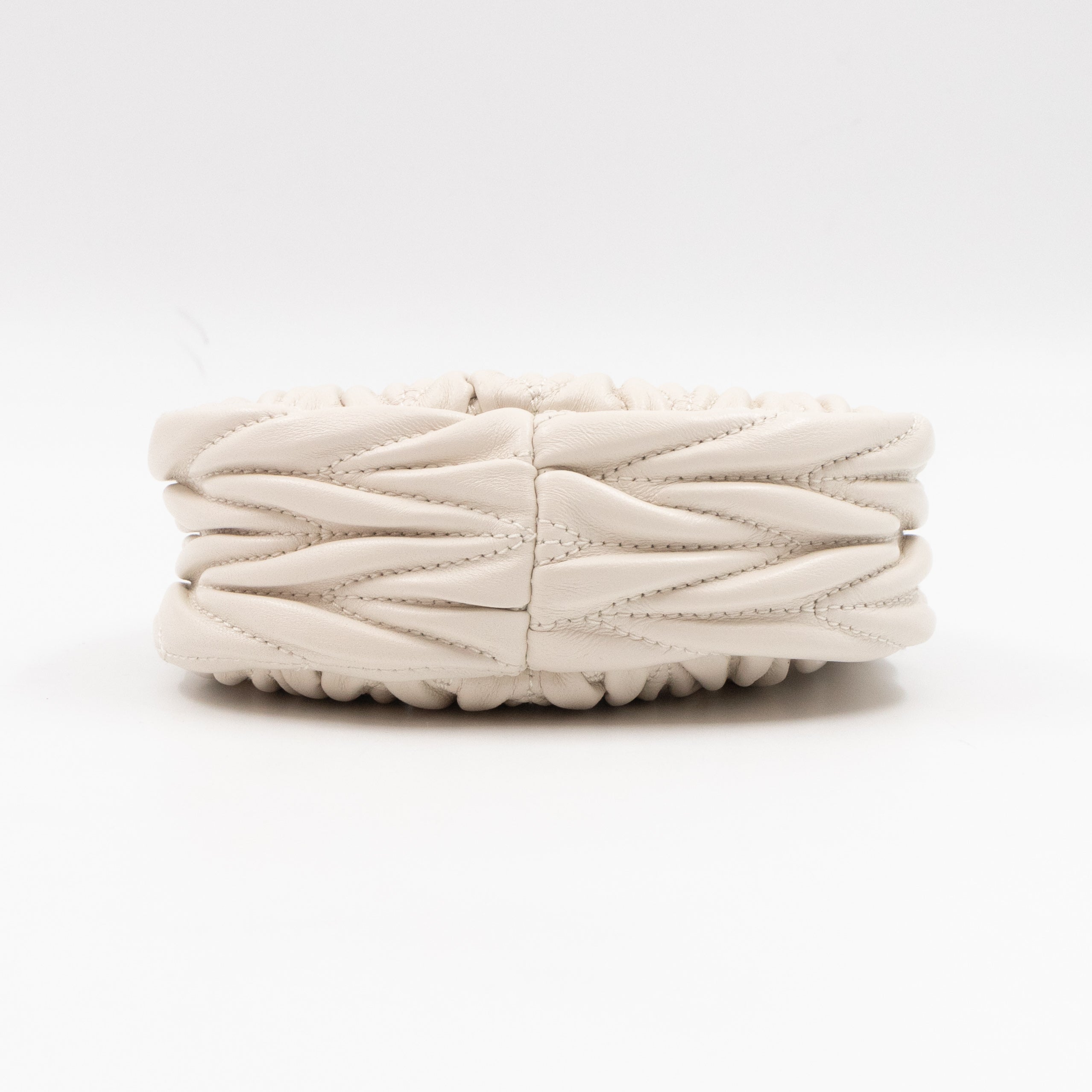 Wander Micro Hobo Bag White Matelassé Nappa Leather