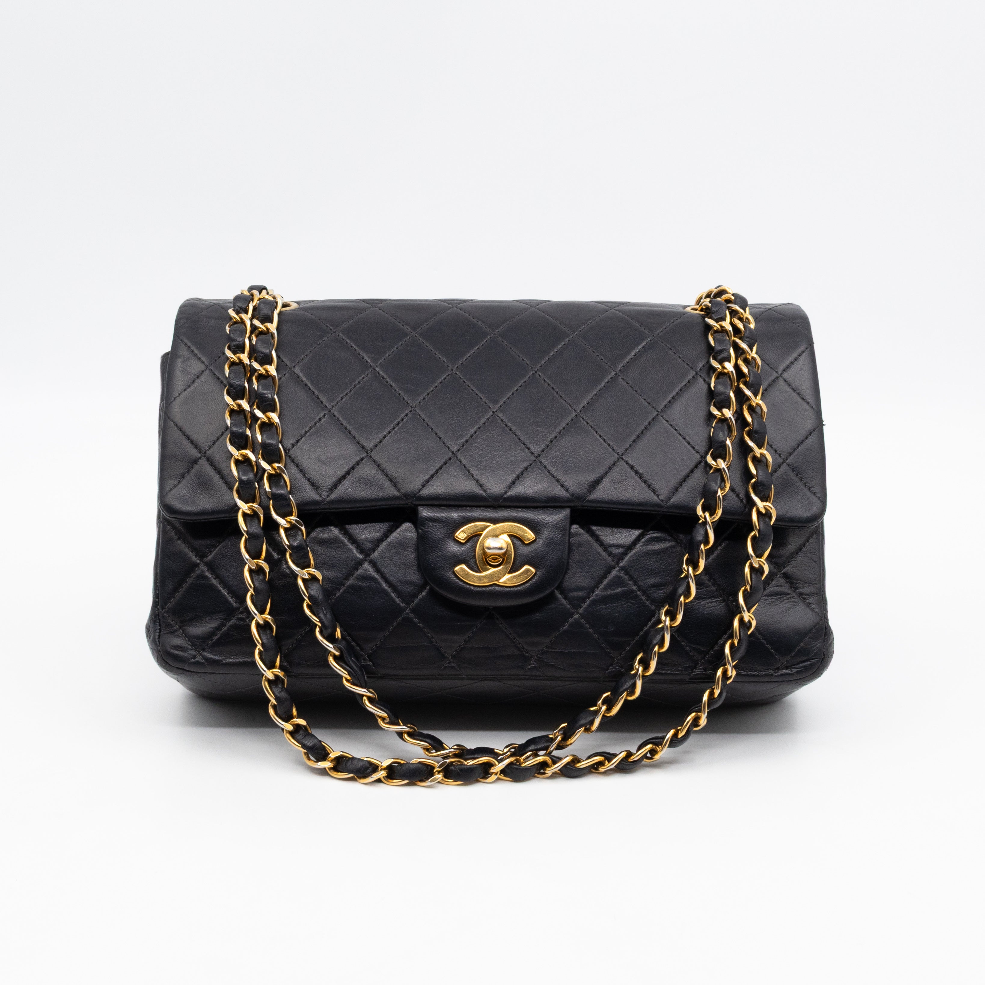 Classic Double Flap Bag Black Lambskin Gold
