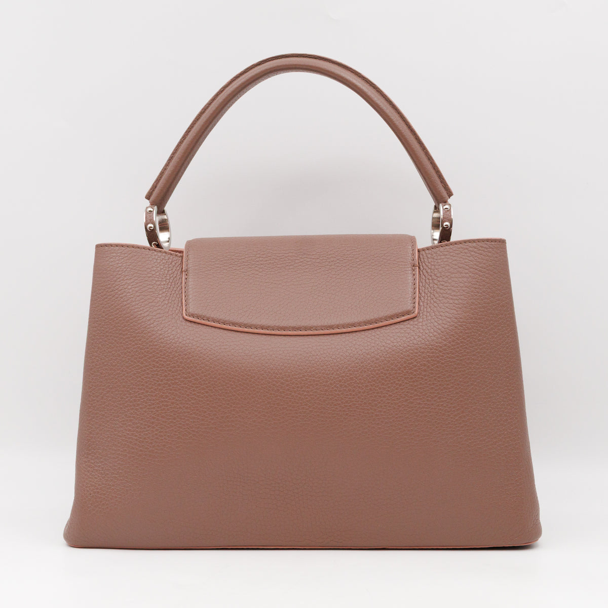 Capucines MM Taupe & Rose Taurillon Leather