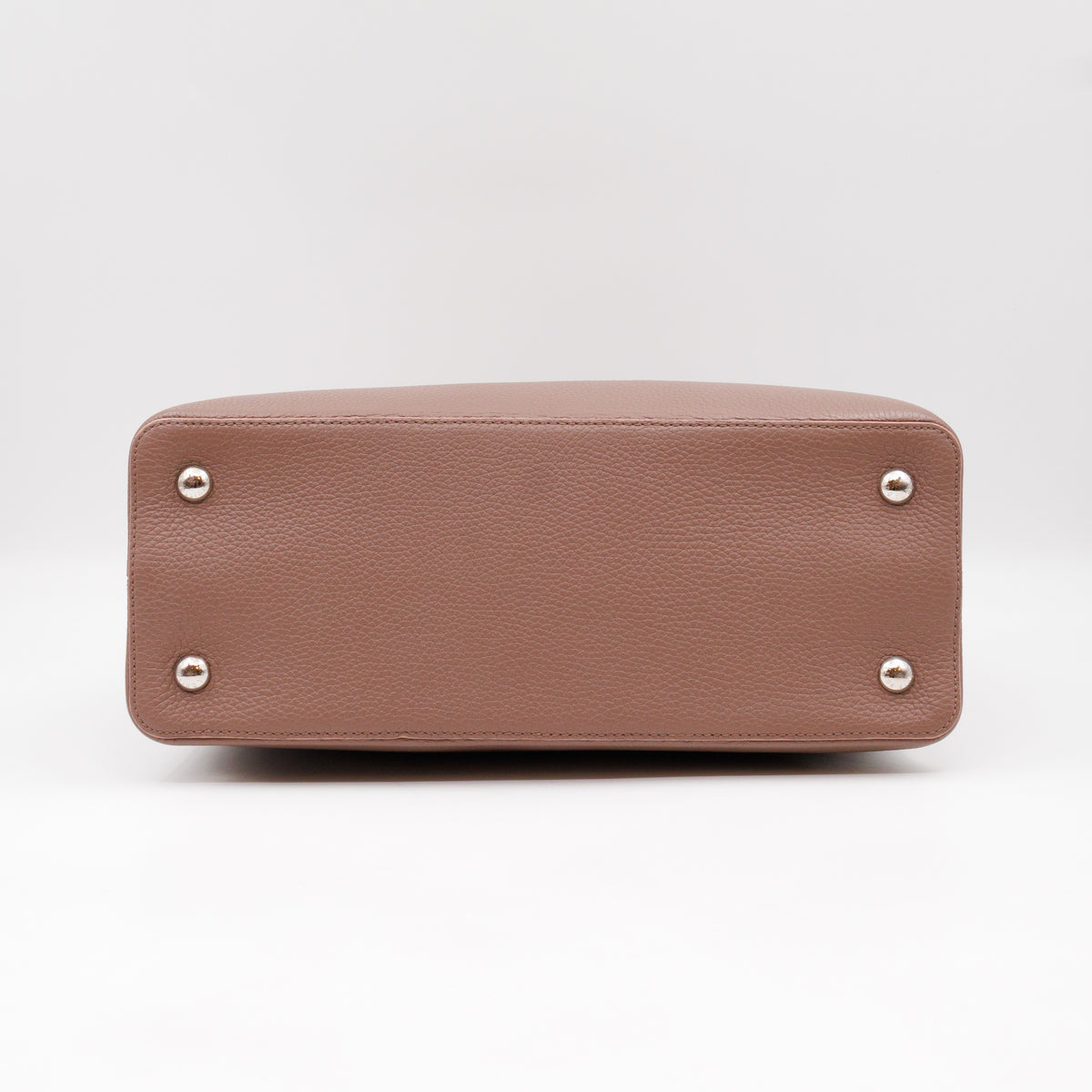Capucines MM Taupe & Rose Taurillon Leather