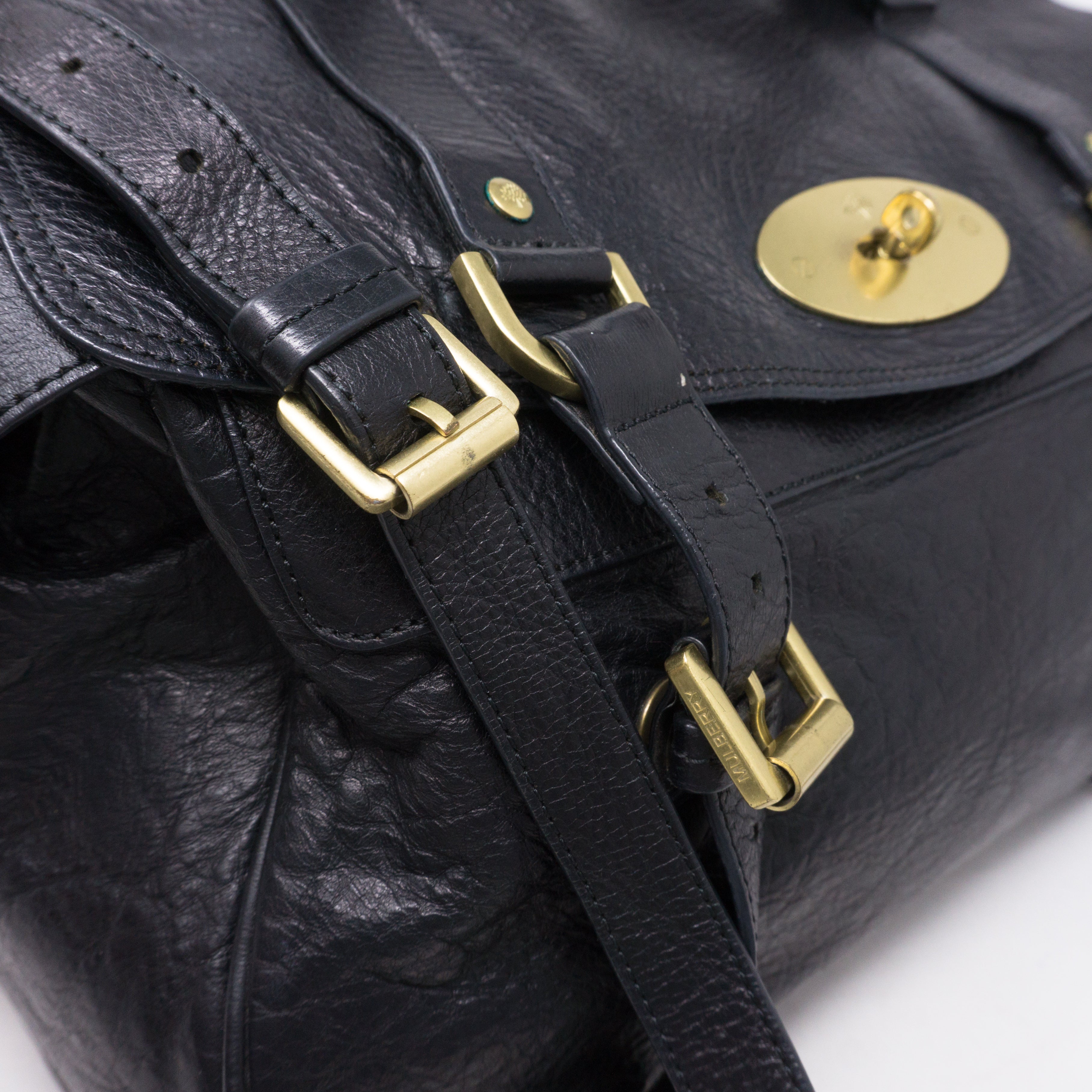 Alexa Oversized Black Leather