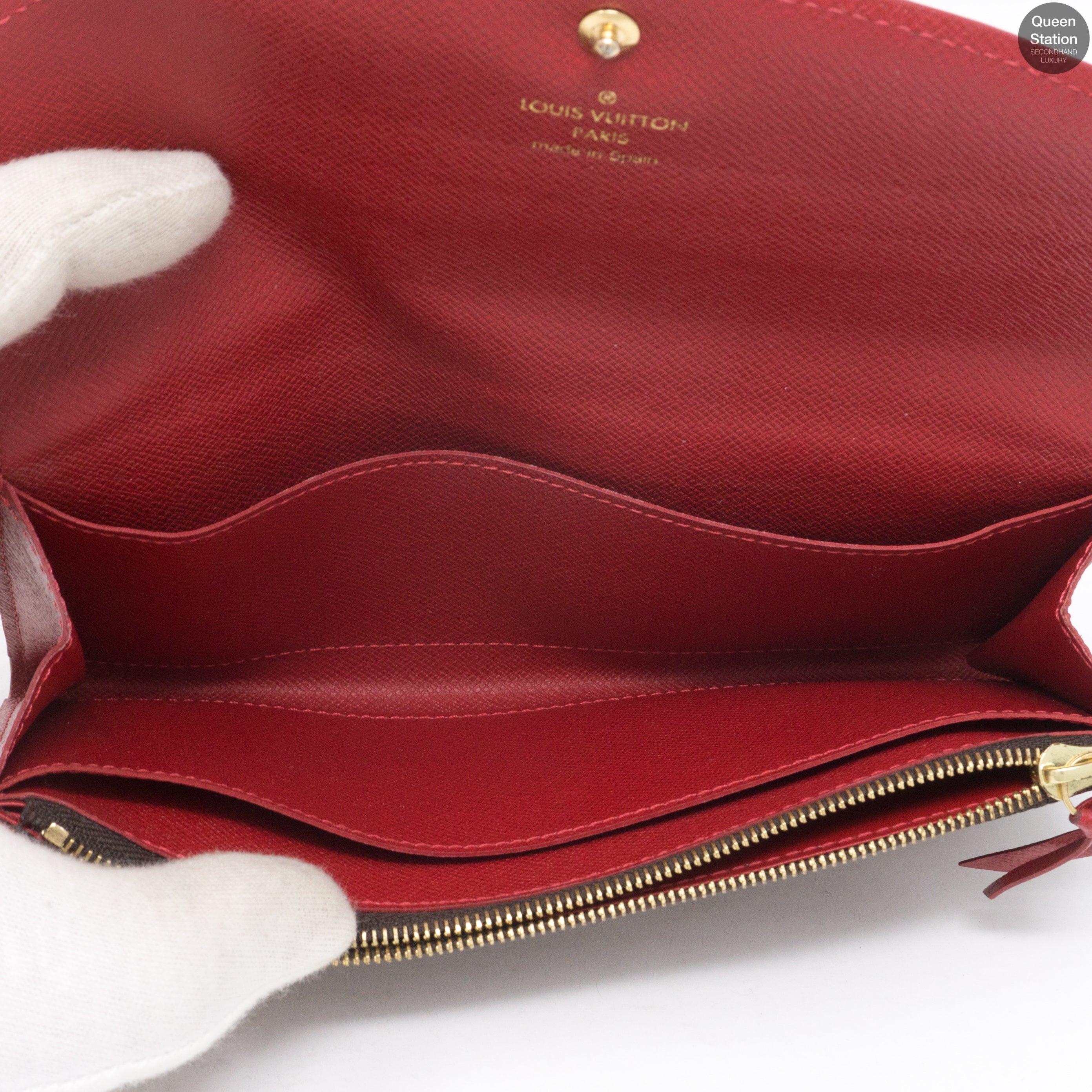 Caissa Wallet Damier Ebene Red