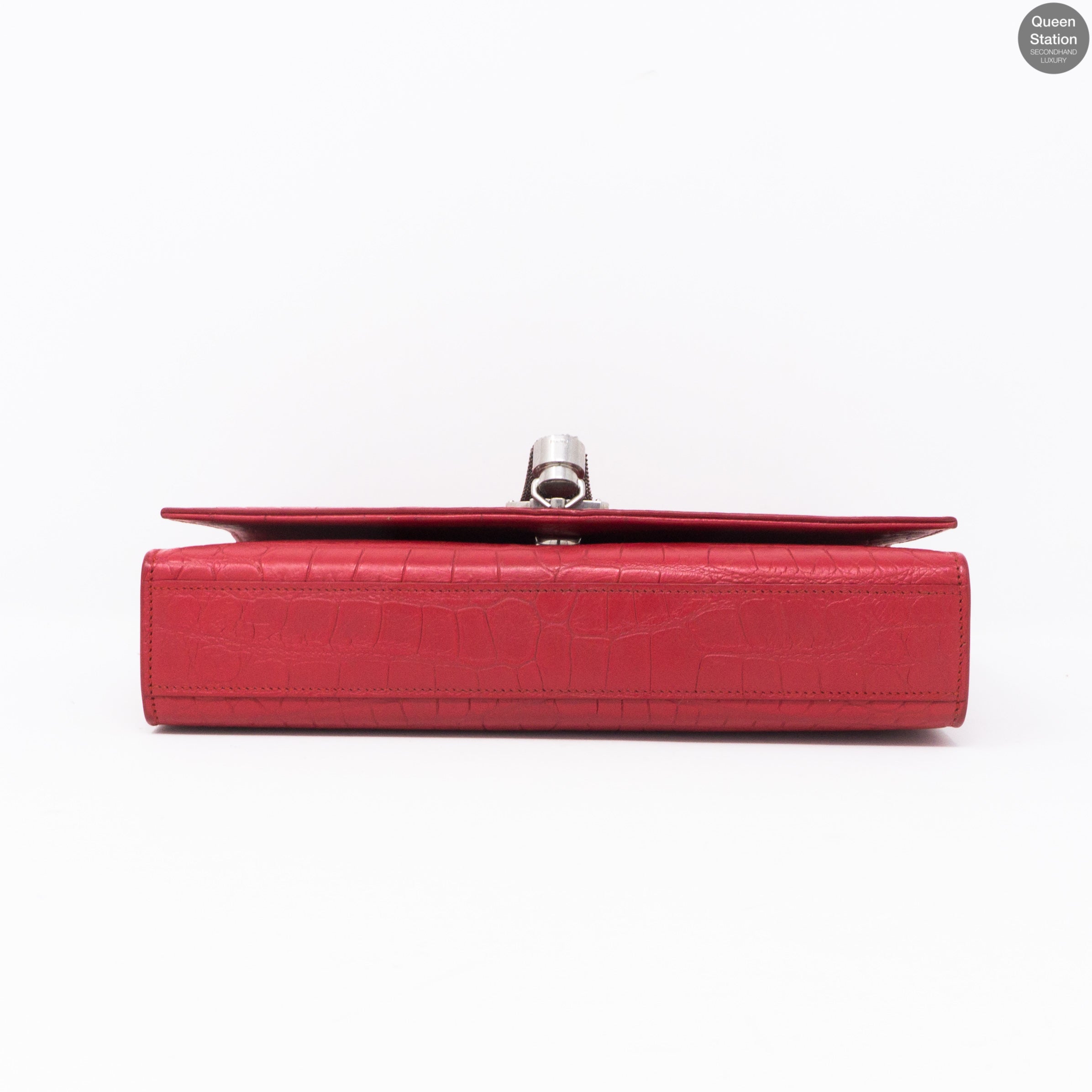 Kate Medium Tassel Crocodile Embossed Leather